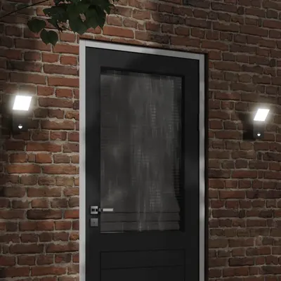 Gossi lampa exterioara de perete cu led/senzor, negru aluminiu turnat