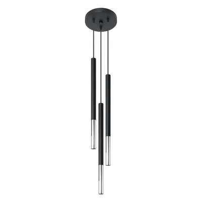 Lustră neagră/argintie din metal ø 20 cm Asarot – Sollux
