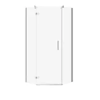 Cabina de dus pentagonala 90x90 cm Cersanit Jota, crom cu usa batanta stanga