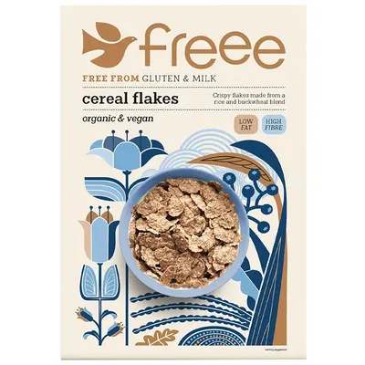 Fulgi de hrișcă și orez organici, fără gluten, 375 g, Doves Farm