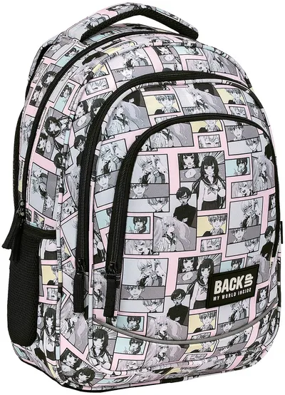 Ghiozdan școlar BackUp X - Pastel Manga, cu 3 compartimente