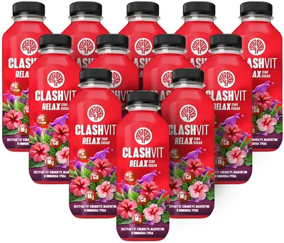 Apă vitaminizată ClashVit Relax, Hibiscus, 12 bucăți
