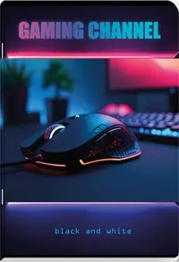 Caiet Black&White Gaming Channel - A5, 80 foi, rânduri largi, sortiment