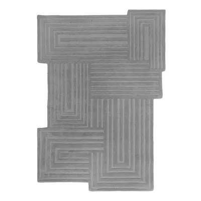 Covor gri țesut manual din lână 200x290 cm Zen Rectangles – Flair Rugs