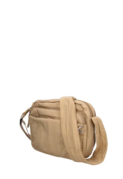Geanta din material textil cu bareta de umar si buzunare multiple Seraphina Plus - Maro cafeniu
