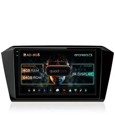 Navigatie 2K Volkswagen Passat B8, Android, S-Quadcore 4GB RAM + 64GB ROM, 10.36 Inch - AD-BGS100042K+AD-BGRKIT037
