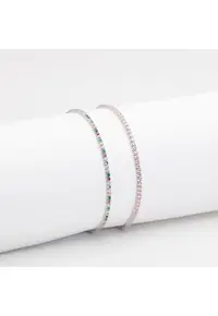 Set 2 Bratari Tennis Argint Rosa