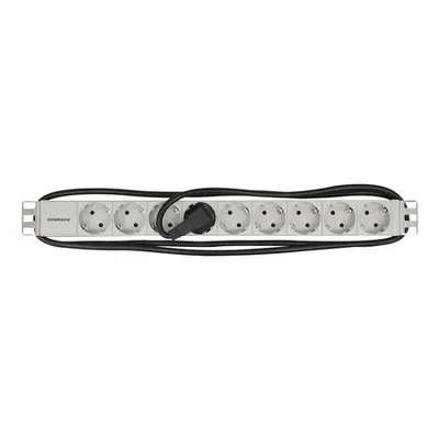 PDU 19, 9xSchuko, profil ALU 1U, cablu conexiune 2m,RAL7035