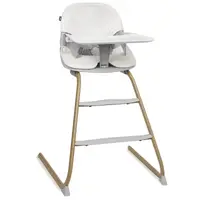 Scaun de masa, Lionelo, Dalia, 2 in 1, Transformabil, Cu 2 suporturi pentru picioare, Cu tavita detasabila, Sustine 60 kg, 6 luni+, Conform cu EN14988, Gri