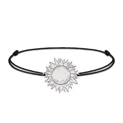 Sun- Bratara personalizata snur cu soare din argint 925
