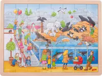 Puzzle din lemn Goki - Vizita la gradina zoologica