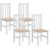 HOMCOM Set de 4 scaune de bucătărie, Scaune de masă Scaune de living, Lemn masiv, design modern, 38,5 cm x 47,5 cm x 99 cm, Natural | Aosom Romania