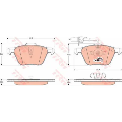 Set placute frana, frana disc TRW GDB1460