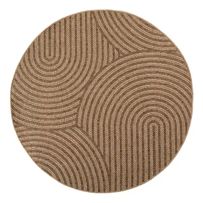 Covor pentru exterior și interior maro rotund ø 160 cm Timber 1401 – Ayyildiz Carpets