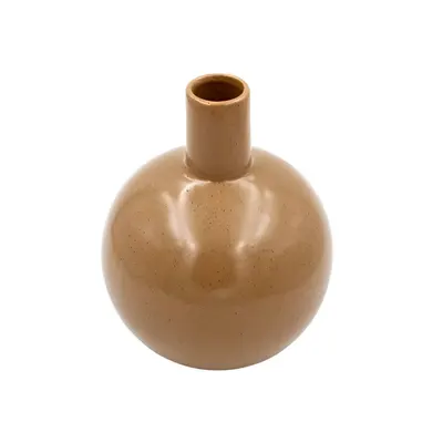 Vază decorativă porțelan 13,5x17 cm cafeniu