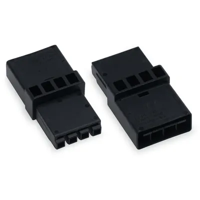 Intermediate coupler; 4-pole; Cod. A; for sockets and plugs; black