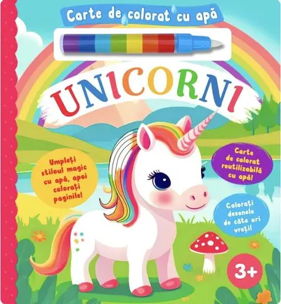 Unicorni. Carte de colorat cu apă - Paperback
