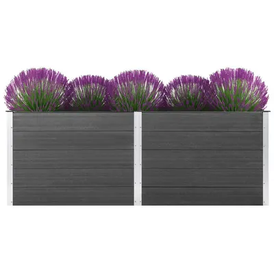 Gossi strat inaltat de gradina, gri, 250 x 50 x 91 cm, wpc
