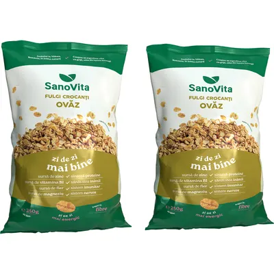 Pachet Fulgi de Ovaz Crocanti 250g+250g