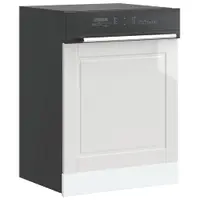 vidaXL Panou pentru mașina de spălat vase alb lucios 60x1,5x57 cm lemn prelucrat