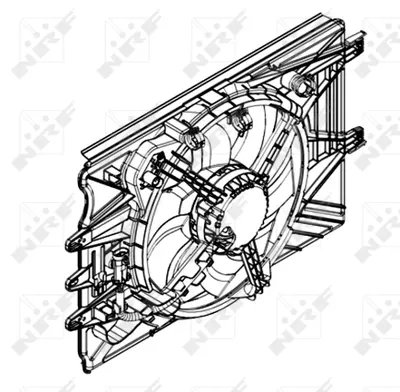 Ventilator radiator (cu carcasa) potrivit FIAT 500L 0.9-1.6D 09.12
