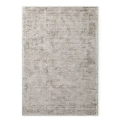 Covor gri țesut manual din viscoză 80x150 cm Noemi – Vikosa