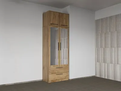 Dulap dormitor Stejar Auriu 2U cu oglinda+suprapozabil - Madrid