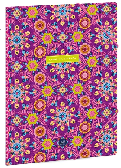 Mapă cu elastic Ars Una Catalina Estrada - Pink flowers, A4