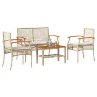 Gossi set mobilier de gradina cu perne, 4 piese, bej, poliratan
