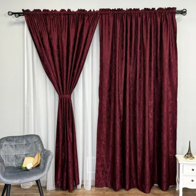 Set 2 Draperii din Jacquard model Nisip, 140cm latime x 260cm inaltime, cu TIV LAT, VISINIU