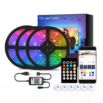 Set Banda LED TV RGB cu Bluetooth cu sincronizare sunet - Iluminare Ambientala Smart