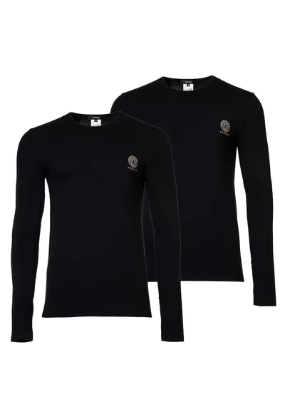 Set de bluze din amestec de bumbac - 2 piese - Negru
