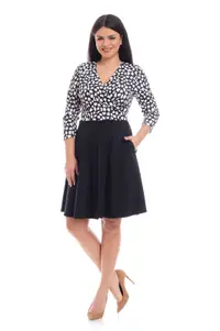 Rochie clos CI24001 negru/alb imprimeu, Cesy | marimea S