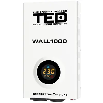 Stabilizator retea maxim 600W 0.6KW 1000VA-AVR LCD 2 iesiri schuko