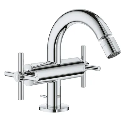 Baterie bideu Grohe Atrio 24027003, 3/8 inch, dubla comanda, cartus ceramic, evacuare cu tija, marimea S, Crom