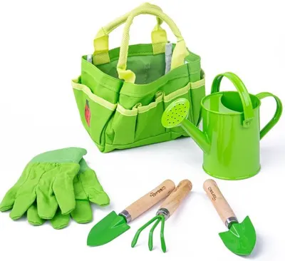 Set de joaca Bigjigs - Geanta cu instrumente pentru gradina