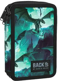 Penar cu rechizite BackUp EWi BackUp EW - Dragons, 3 fermoare