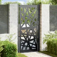 vidaXL Poartă de grădină neagră 100x200 cm, oțel, design luminos