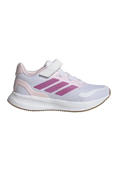 Pantofi sport Runfalcon 5 din plasa cu logo si velcro - Alb/Roz fandango/Roz pal