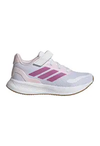 Pantofi sport Runfalcon 5 din plasa cu logo si velcro - Alb/Roz fandango/Roz pal