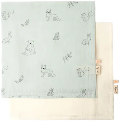 Set de scutece pentru bebeluși Cotton Hug - Animale de pădure, 70 x 70 cm, 2 buc