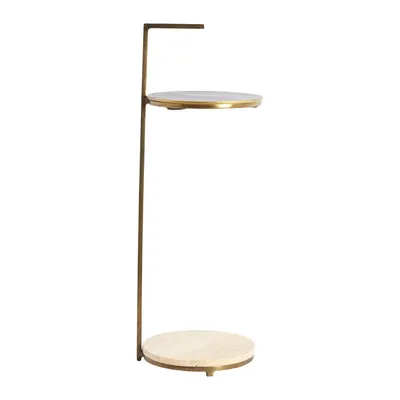 Măsuță auxiliară rotundă cu blat din piatră ø 26 cm Leda – Light & Living