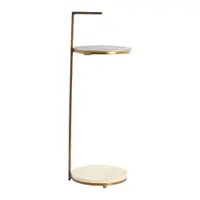 Măsuță auxiliară rotundă cu blat din piatră ø 26 cm Leda – Light & Living