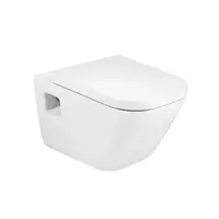 Vas WC Roca The Gap Square A34647F000, suspendat, Rimless, fara capac, Alb