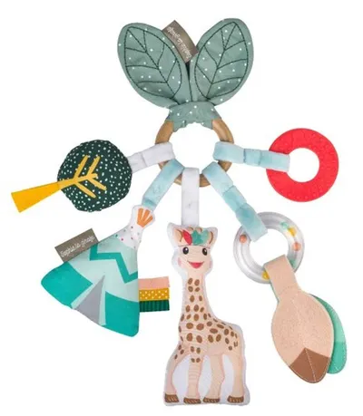 Jucărie din lemn Sophie la Girafe - Inel cu elemente distractive