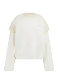Bluza de trening cu segmente tricotate - pentru fitness - Alb murdar