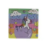 Puzzle lemn unicorn în ou și norișori