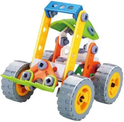 Set de constructie Hoogar - Motostivuitor, 84 piese
