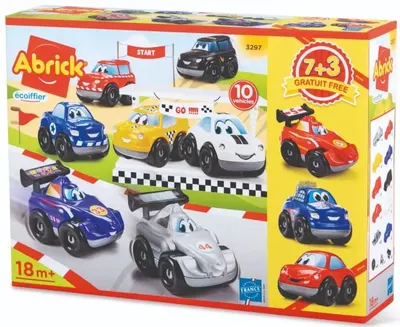 Set de joacă Ecoiffier Abrick - 10 mașini cu caroserii interschimbabile