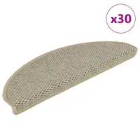 vidaXL Covorașe scări autoadezive, 30 buc. verde 65x21x4 cm, sisal